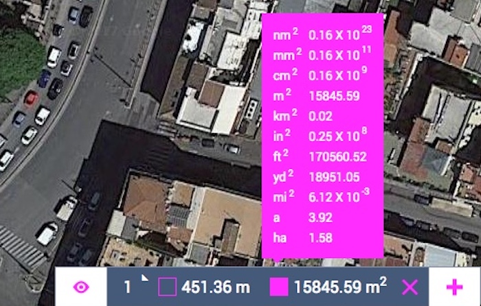 Area of the Colosseum in both metric and imperial systems