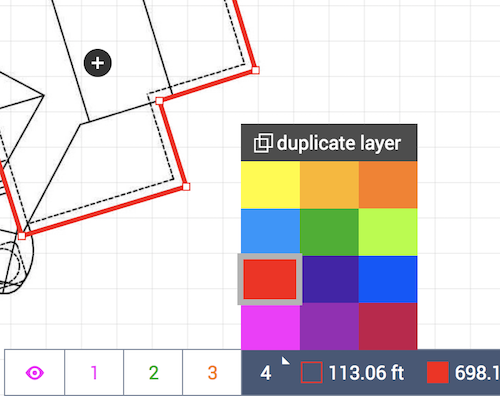 Duplicate any drawing layer to make area calculations of buildings with multiple floors easier.
